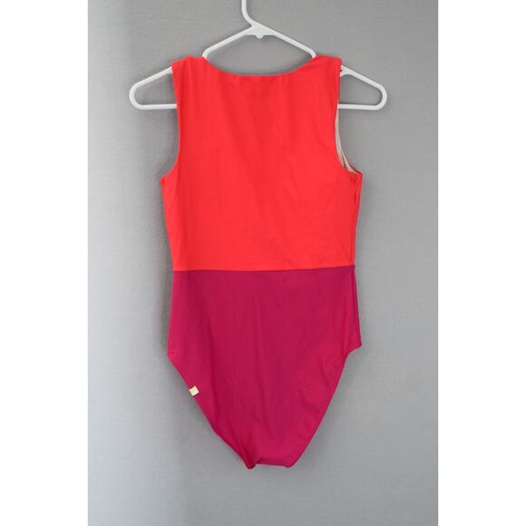 Summersalt The Surge Zip-Front One Piece Swimsuit Color Block Pink 4 - Picture 2 of 3